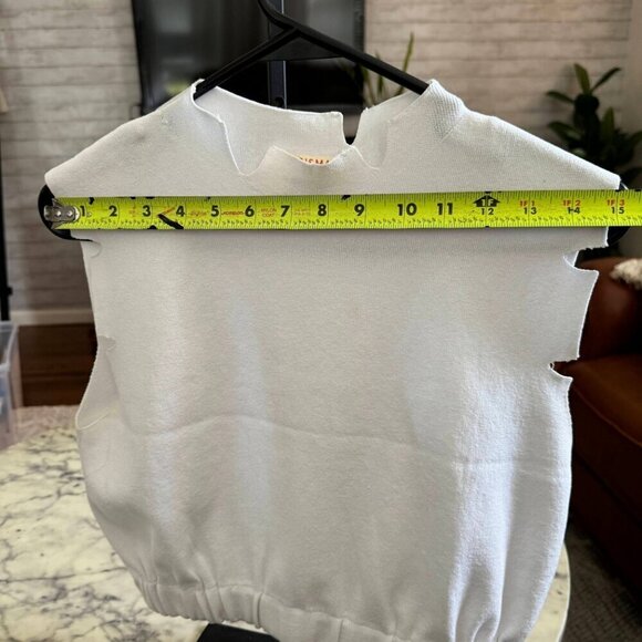 Kerisma Women's White Betty Cropped Sleeveless Cutout Seamless Hem Top Size S/M - Picture 4 of 7